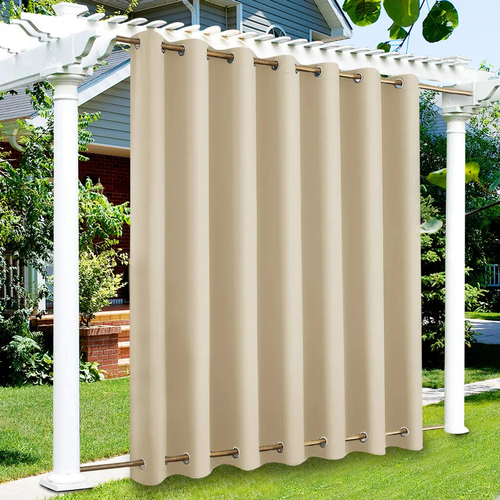 Fudaiki Outdoor Vorhänge 2 Stück - Wasserdicht UV Schutz 132x160cm Weinrot