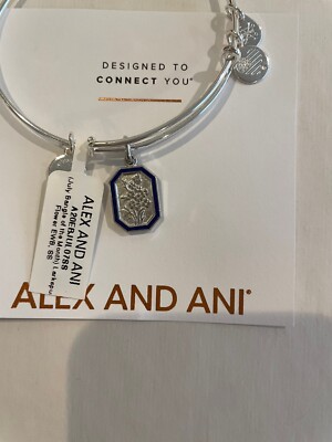 Alex and Ani July Lakespur  Flower Charm Bangle Expandable Bracelet