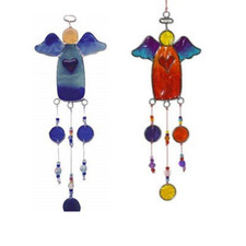 Angel Suncatcher Blue/Turquoise or/both Orange/Red 29cm length fair trade 