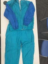 Women's Vintage Active Attitudes XL Tracksuit Lounge Wear 2 Pc. Blue Green