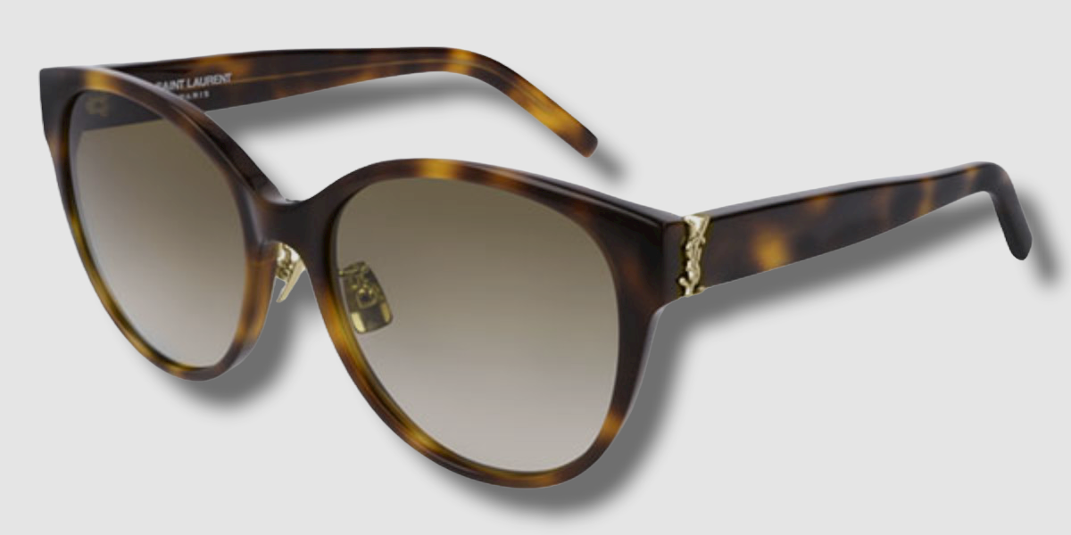 $420 Autentici Saint Laurent SLM39 K 004 Donna Marroni Occhiali da sole rotondi 57 18 145