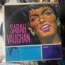 Sarah Vaughan Sings Sweet And Sultry 33 RPM LP Masterseal 1957 W/COZY COLE
