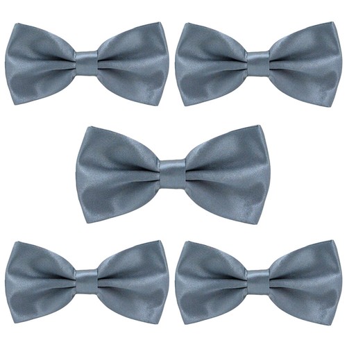 5 Packs Men Satin Bow Tie Wedding School Adjustable Solid Color Bowtie - Bild 24 von 29