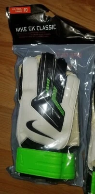 New Nike Goalkeeper Gloves GK Classic Men Volt Black White Adult Size 10 XL