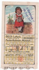 Geld Lotterie , Ferien Kolonien in München. 1907.