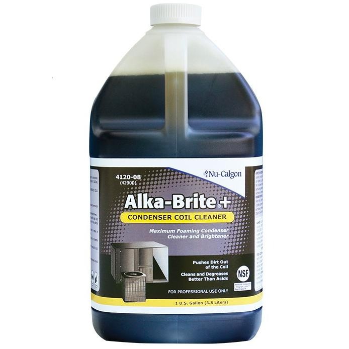 Nu-Calgon 4120-08 Alka Brite Plus 1 Gallon, Alkaline Foaming Condenser Cleaner