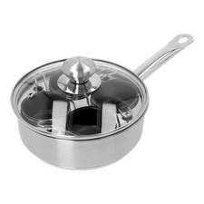 Demeyere Resto Four-Cup Egg Poacher Set 18 cm, 18/10 Stainless Steel, silver