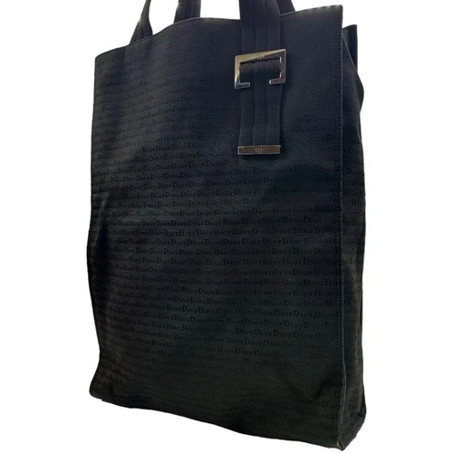 Sac fourre tout Christian Dior homme taille A4 trotteur toile noir authentique du Japon RIN