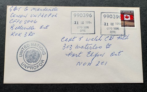 Canadian Forces in Kuwait 1994 CFPO cover UNPROFOR - Dessert Storm Iraq