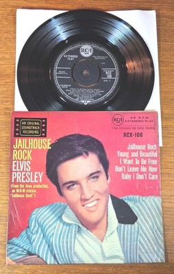 ELVIS PRESLEY ''Jailhouse Rock'' UK 2nd 1961 EX RCA 4-Prong 7'' EP Rock 'n' Roll 45