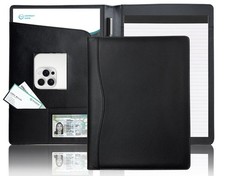 Padfolio Portfolio Organizer Legal Pad Holder Folder Leather Black