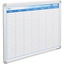 36"W x 24"H Weekly Calendar Whiteboard Steel Surface