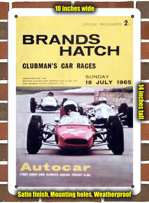 Metal Sign - 1965 Brands Hatch Circuit Racing Program - 10x14 inches
