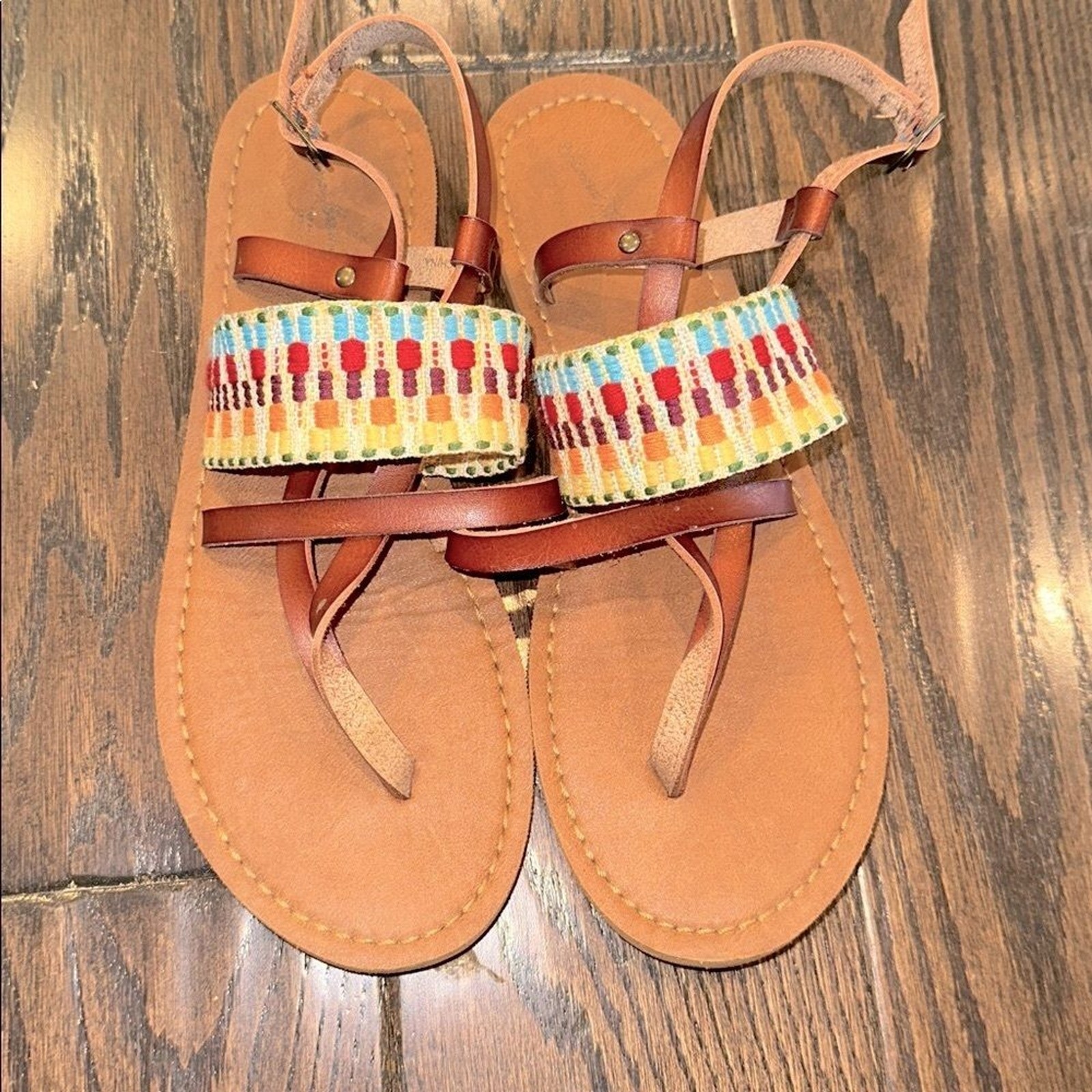 Universal thread senora ankle strap Colorful boho… - image 3