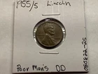 1955 Lincoln Uncirculated Wheat Penny Poor Man's 5/5 Doubled Die 080822 25a