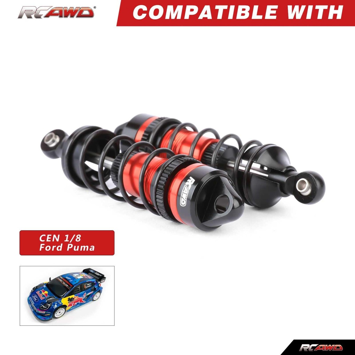 4 PCS Red All Metal Front Rear Shocks Set for Cen F450 F250 Series