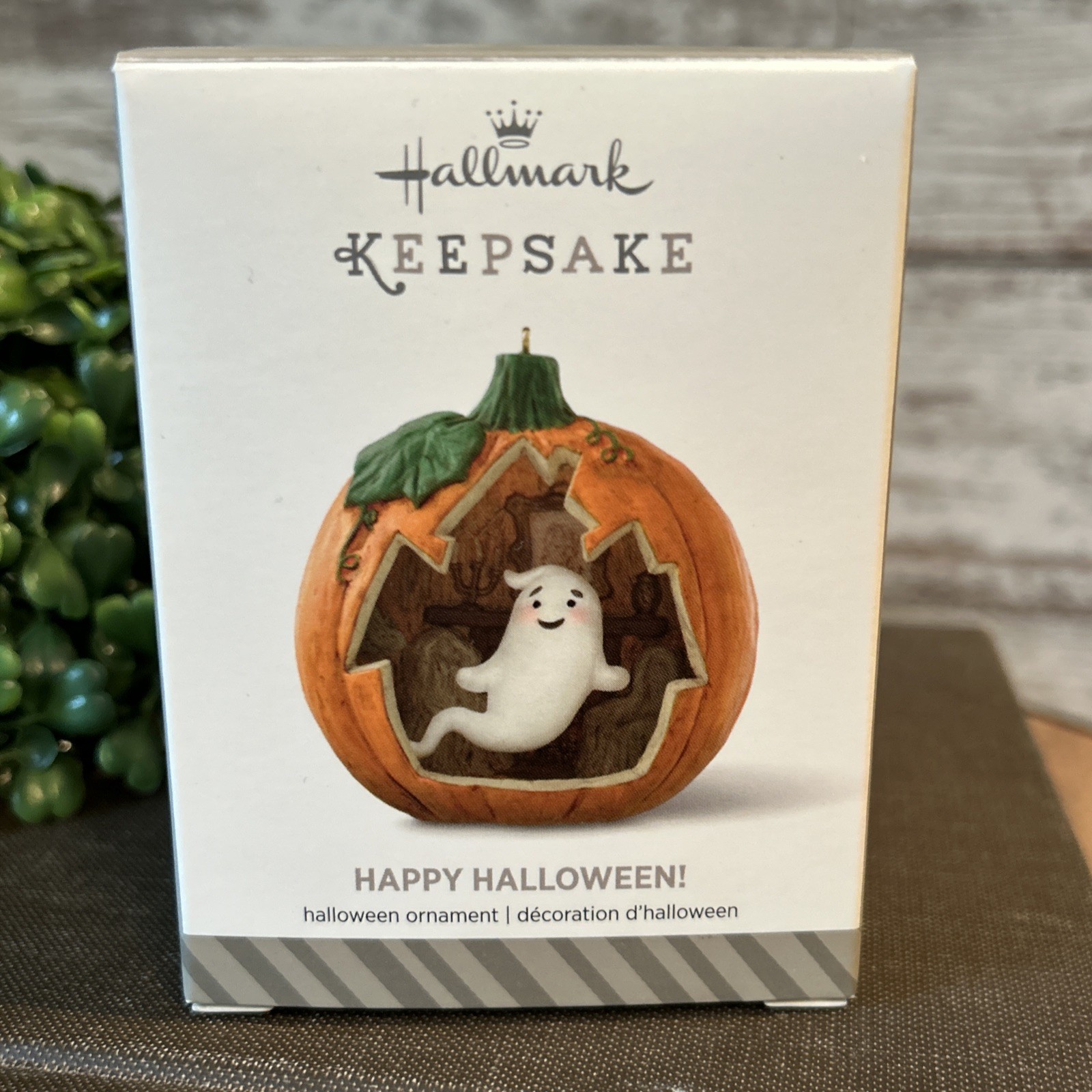 HALLMARK 2014 HAPPY HALLOWEEN  # 2 SERIES ORNAMENT pumpkin & ghost