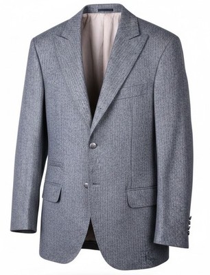 Brunello Cucinelli Cashmere Silk Herringbone Peak Lapel Suit Jacket Pants 40 R