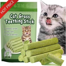 Natural Cat Grass Chews Indoor Teething Toys Tooth Cleaning Fun Snack Sticks New