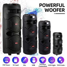 Portable Bluetooth Speaker Sub woofer Heavy Bass Sound System Party  Mic LOT