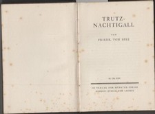 Trutz-Nachtigall. Friedr. von Spee. [Einl.: Walter Muschg], Die kleine Bibliothe