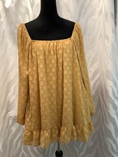 Show Me Your Mumu Polka Dot Blouson Sleeve On/Off Shoulder Ruffle Hem Mini Dress