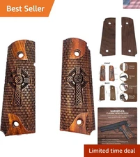 Authentic WWII M1911 / 1911 .45 Wooden Grips - Indian Rosewood, Easy Install