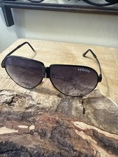 Vintage Ferrari Sunglasses Folding Black Frame Zip Case Aviator 70's 80's