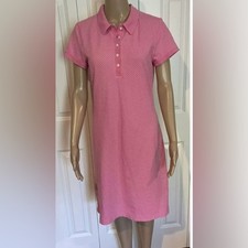 Talbots Petites Classy Pink Polka Dot Tee Shirt Dress- Size Small