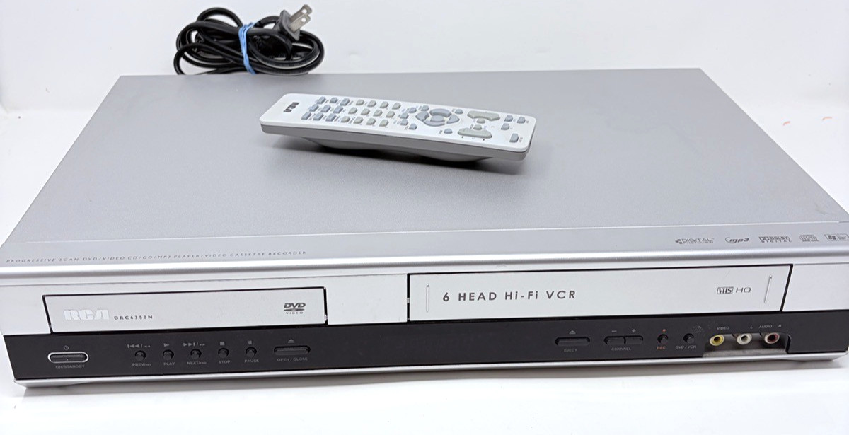 6 Head Vcr Vhs Tape Dvd W/ Remote