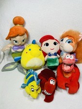 Disney Princess Ariel Little Mermaid Plush Lot Sebastian Flounder Palace Pet