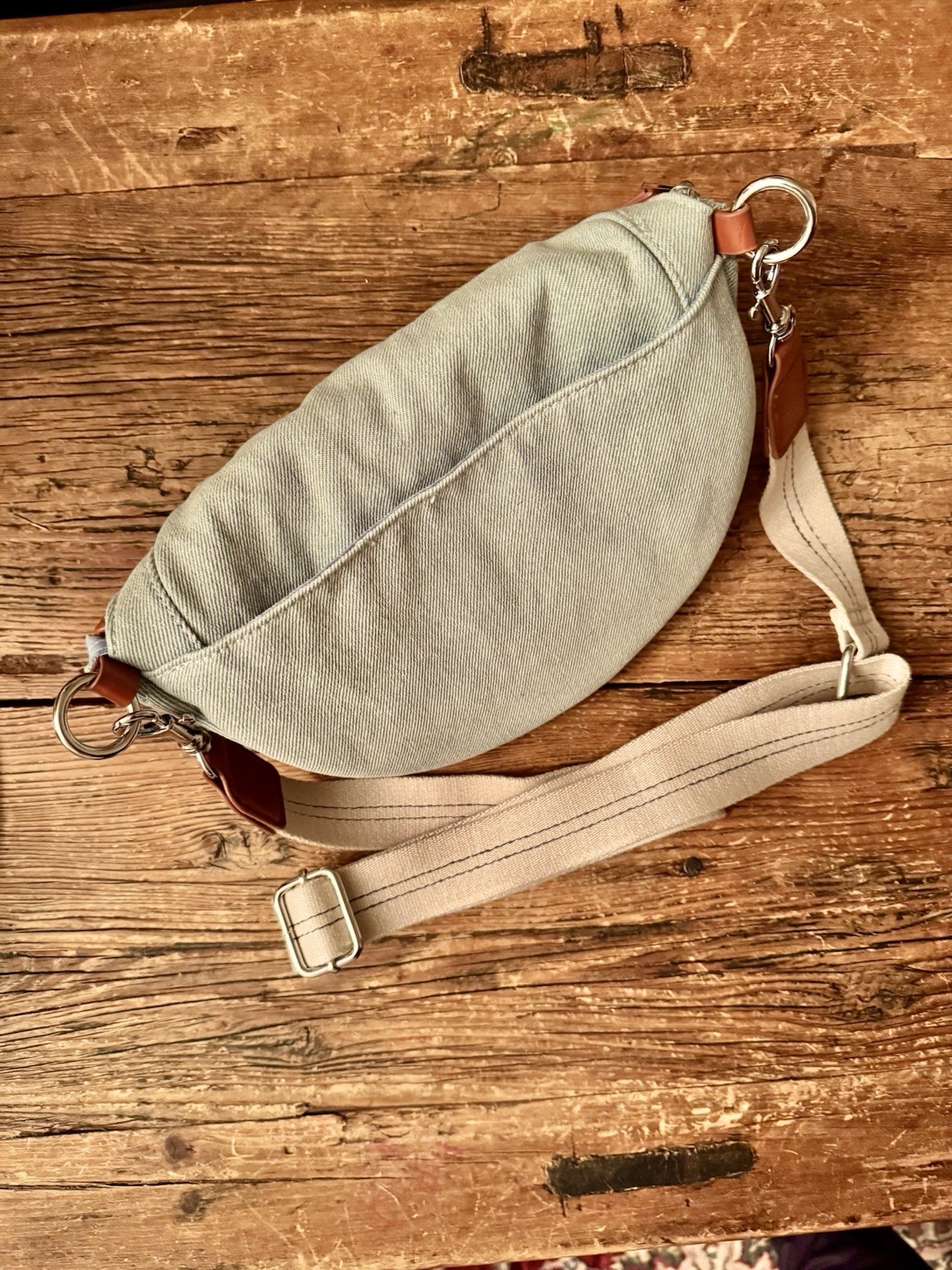 Universal Thread Light Denim Zip Pocket Fanny Pack - image 2