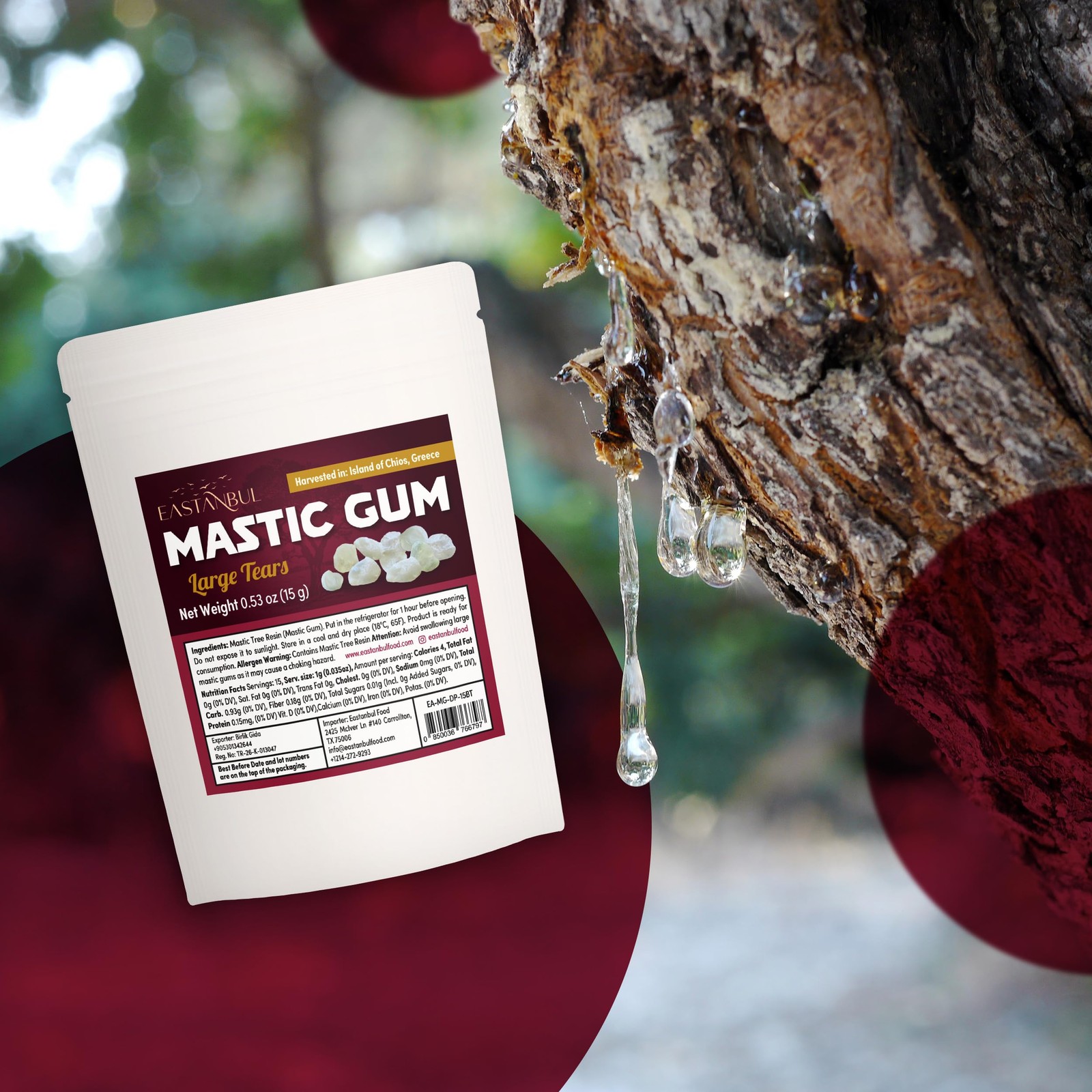 Mastic Gum Chewing Gum, 0.53oz(15g) Mastic Chewing Mewing for Jawline, Large