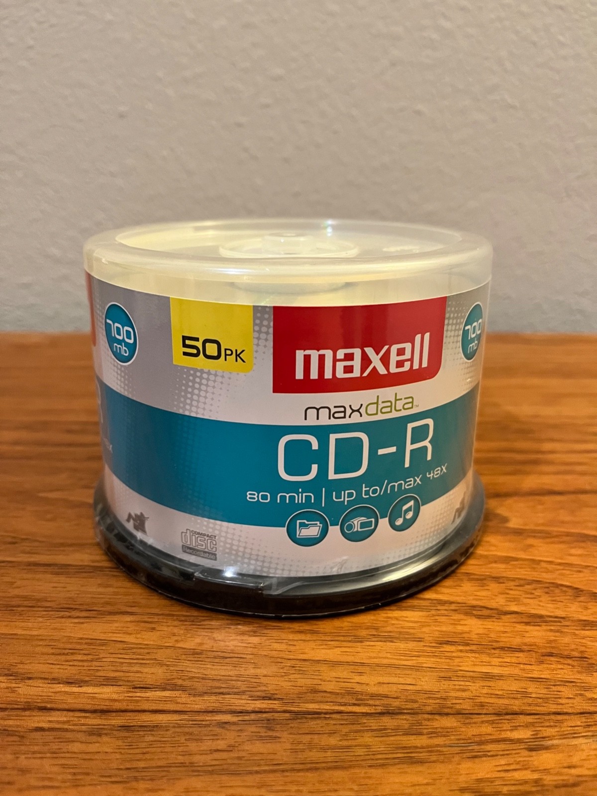 Maxell MaxData 50 Pack CD-R Blanks/700mb/80 Minute New Sealed