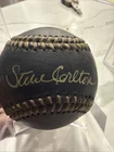 Steve Carlton Signed Black Baseball JSA