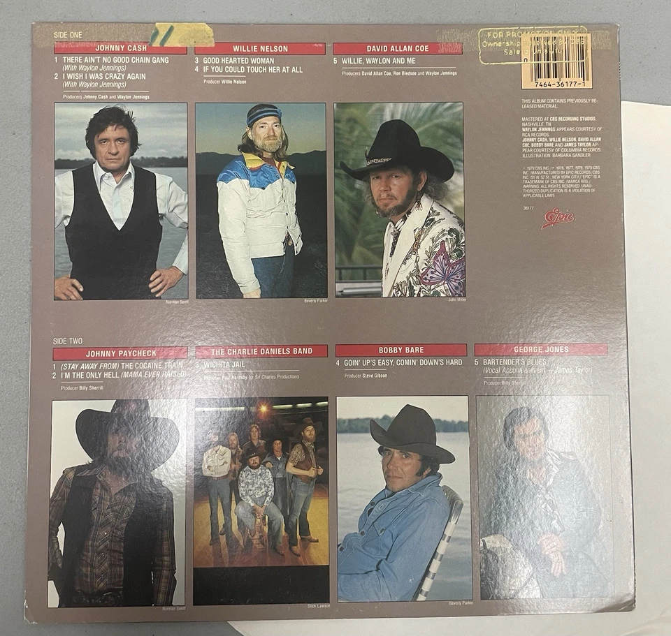 Banded Together 1979 Vinyl White Label PROMO Album W Cash Paycheck Coe Nelson ++ - Image 2 of 4