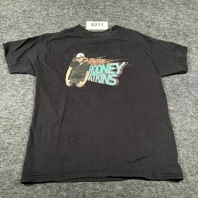 Hanes T Shirt Mens Large Black Rodney Atkins American Singer Graphic Crew Neck