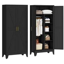 71 "Metal Armoire Wardrobe Closet, Bedroom Armoire with Adjustable Shelves
