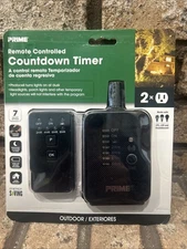 Prime Remote Control Countdown Timer Photocell 2-Outlet, Outdoor Use