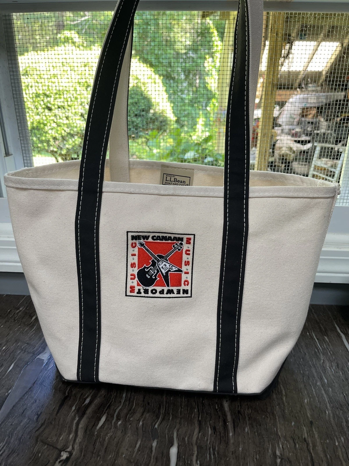 LL Bean Boat and Tote Newport RI New Cannon Music Logo White Black Medium 11x16
