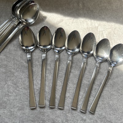 7 DORIC Spoons Stainless Japan Flatware Soup Spoons Tablespoons