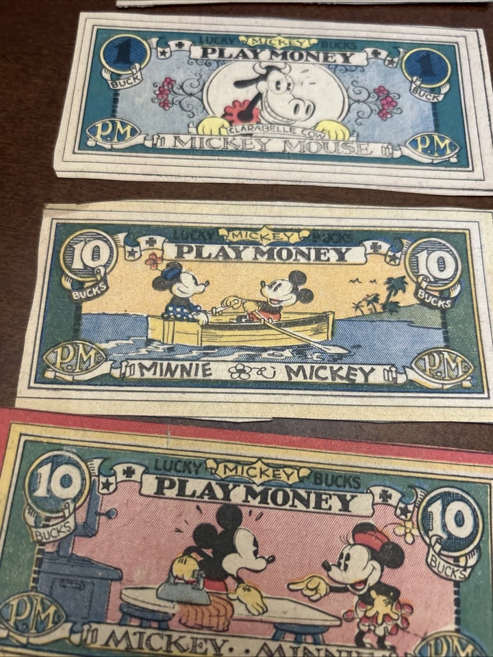 Lote de 13 Quadrinhos Lucky Bucks 1932 Dinheiro Fictício TODOS RELACIONADOS À DISNEY MICKEY MOUSE - Imagem 4 de 4