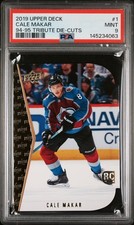 2019 UPPER DECK 1994-95 TRIBUTE DIE-CUTS #1 CALE MAKAR ROOKIE RC PSA 9