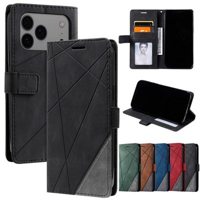 For iPhone 17 Pro Max Air 16 15 Pro 14 13 12 Card Wallet Leather Flip Case Cover