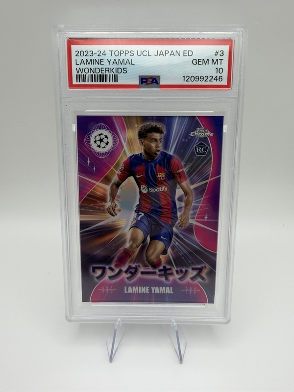 2023-24 TOPPS CHAMPIONS LEAGUE JAPAN EDITION WONDERKIDS LAMINE YAMAL RC PSA 10