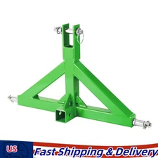 3 Point 2'' Trailer Receiver Hitch Tow Drawbar Category 1 Tractor Adapter Green