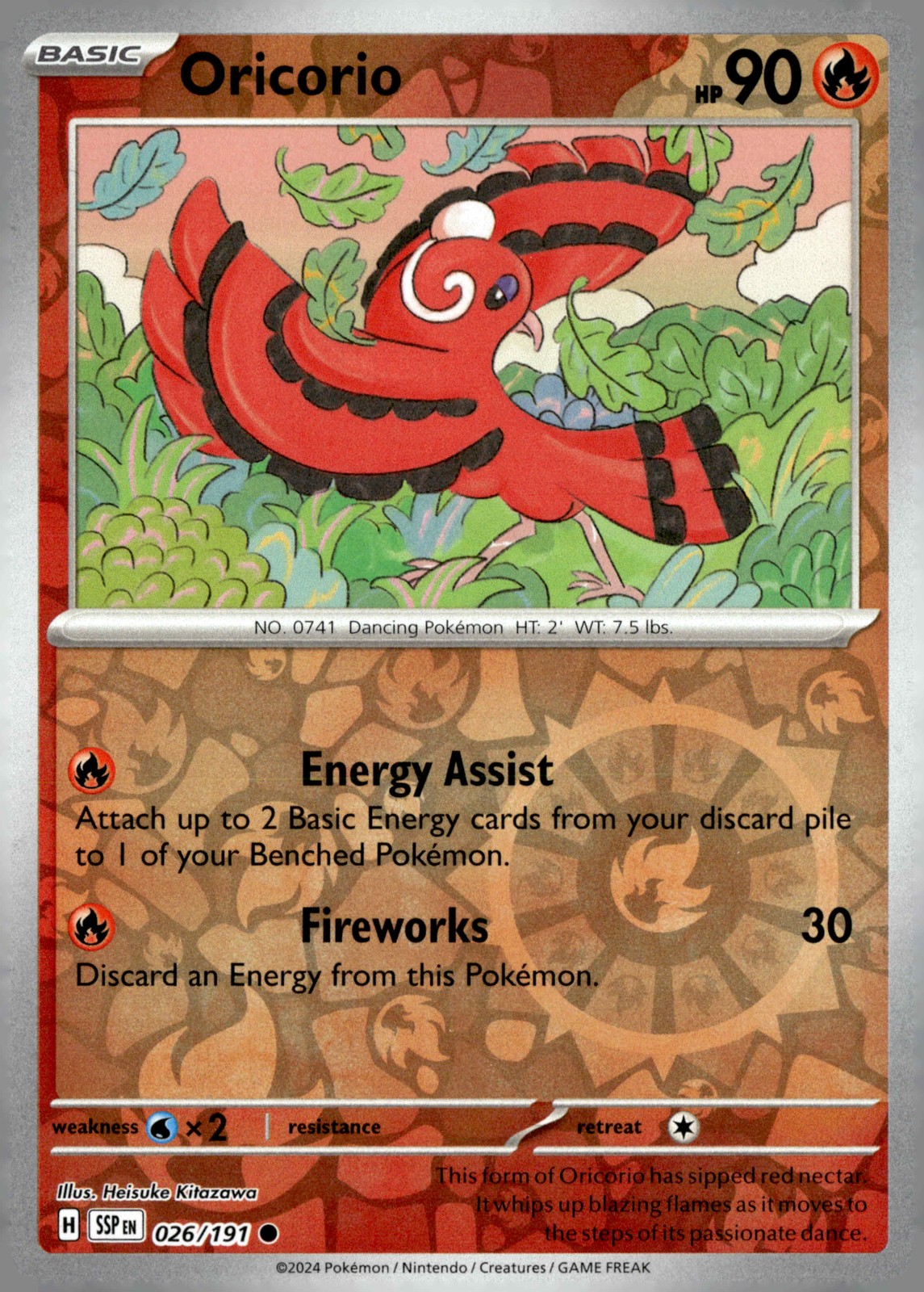 Oricorio Common SV08: Surging Sparks 026/191 NM