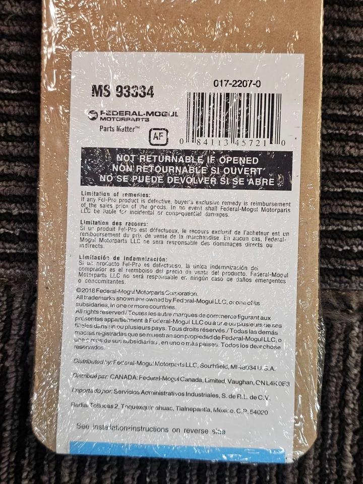 Junta de colector de admisión Felpro MS 93334 para Country Ford Mustang Mercury LTD Foto 3 de 4