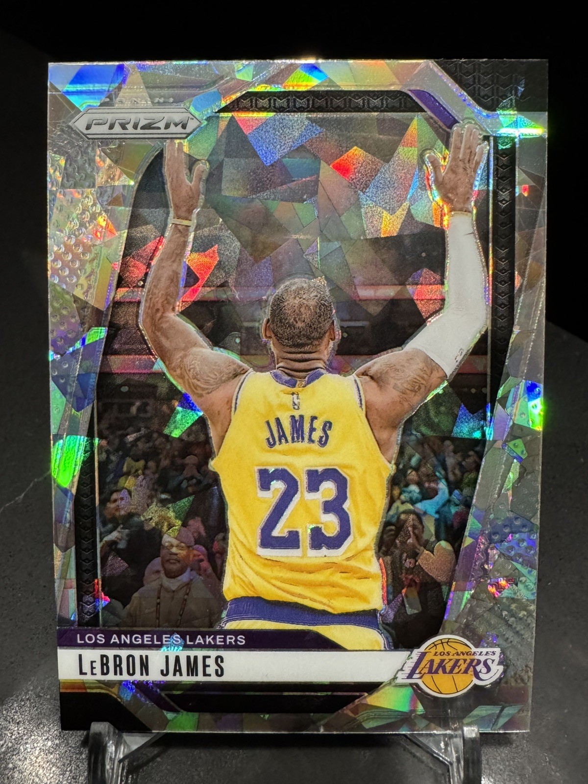 2024-25 Panini Prizm LeBron James #130 Silver Cracked Ice Prizm chalk toss SP