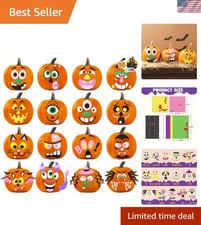 16 Halloween Pumpkin Decorating Foam Stickers - Easy and Fun for Kids Crafts